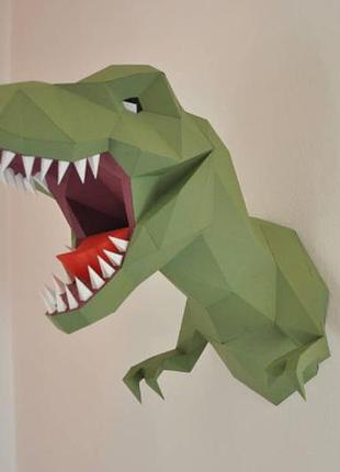 Paperkhan конструктор из картона динозавр тиранозавр оригами papercraft 3d фигура развивающий набор антистресс