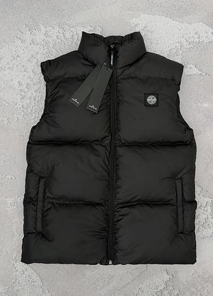 Мужская жилетка stone island черная демисезонная, жилетка стон айленд мужская, стонайленд жилетка на парня топ xl