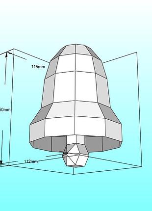 Paperkhan конструктор з картону дзвін дзвінок 3d фігура papercraft паперкрафт модель пазл орігамі набір для творчості подарунок