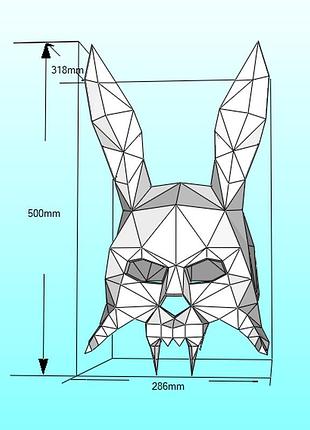 Шлем helmet заяц зайка кролик зайчик маска mask конструктор из картона papercraft паперкрафт игровой персонаж