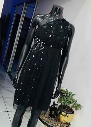 Вечернее черное платье todayswoman с камнями, размер uk 16 (xl)