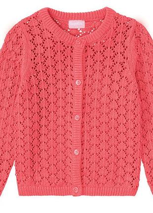 Кардиган ажурної в'язки для дівчинки lupilu lidl 370784 110-116 см (4-6 years) кораловий