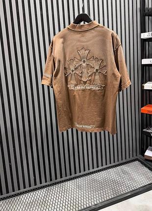 Футболка chrome hearts коричневая мужская