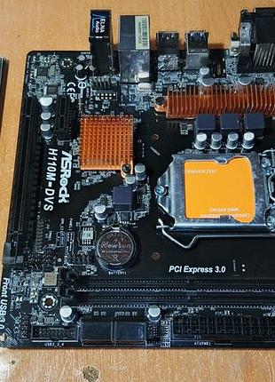 Материнська плата asrock h110m-dvs r3.0 (s1151, intel h110, pci-ex16)