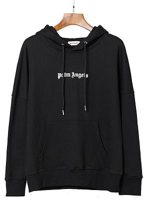 Худи palm angels черное на осень мужское кофта из трехнитки с капюшоном толстовка палм анджелс для парня