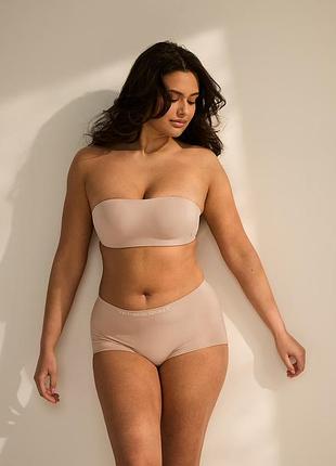 Комплект білизни нюдовий victoria’s secret бюстгальтер 34b (75b), трусики бріфи розмір s. вікторія сікрет