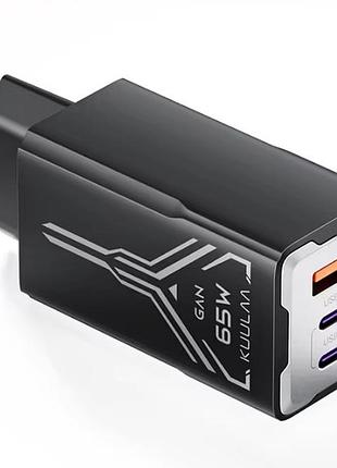 Зарядное устройство kuulaa 65w gan ry-u65a 2c+u black