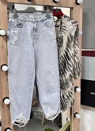 Немовірні джинси блакитні жіночі zara 34 розмір, xs