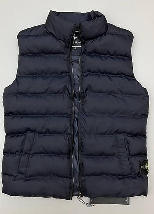 Мужская жилетка stone island темно-синяя стеганная, жилетка стон айленд мужская, стонайленд жилетка на парня m