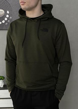 Мужская кофта хаки the north face с капюшоном худые цвета хаки на мужчину осенняя легкая кофта хаки на парня xl