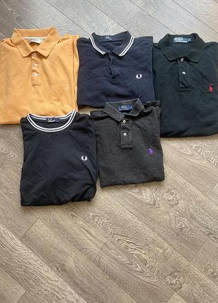 Сет брендових футболок ysl yves saint laurent  fred perry polo ralph lauren