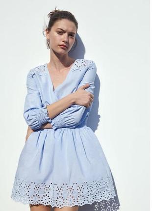 Сукня з вставками прошви zara розмір s