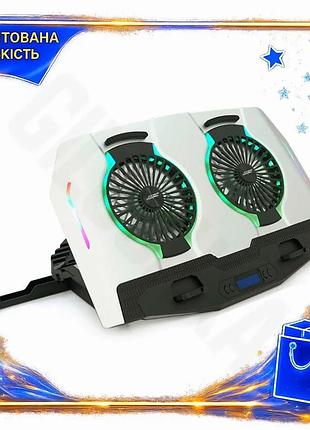 Ve підставка під ноутбук icecoorel new version з вентиляторами для охолодження та lcd дисплеєм для ноу n6w_ver