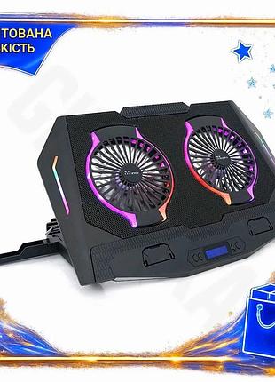 Ve підставка під ноутбук icecoorel new version з вентиляторами 2 usb порти для охолодження 10-18 дюймі n6w_ver