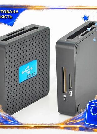 Ve кардрідер usb 3.0 voltronic new version універсальний для читання карток sd mmc tf m2 чорний пласти n6w_ver
