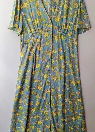 Платье cos x other stories оригинал/миди уникло л/платье в принт с длинным рукавом/printed dress l/полусоединительное v-вырезом/базовая клеш/casual/