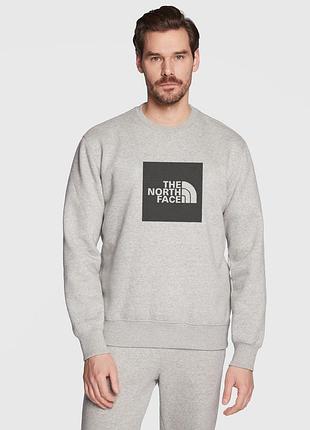 Сіра кофта the north face без капюшона стильний світшот tnf вільний крій lsah0750