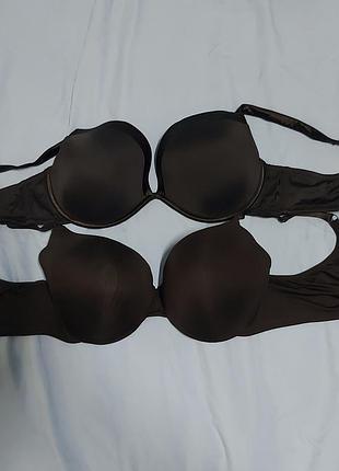 Два черных бюстгалтера 90d push up angelika