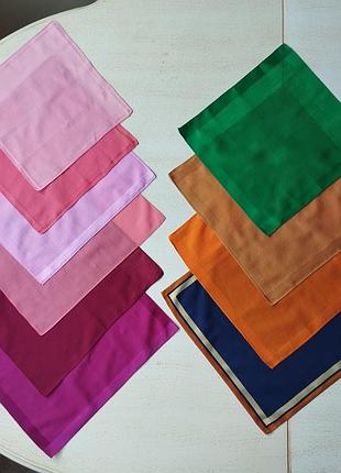 💚❤️яскраві батистові хустинки, 25-31см., з сатиновими стрічками по контуру👌🤩💜💙🧡💚