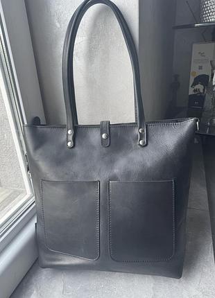 Шкіряна сумка шопер sanumi leather goods (німеччина)