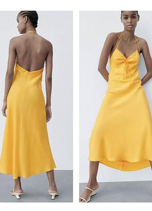 Літня сукня zara жовто-оранжевого кольору