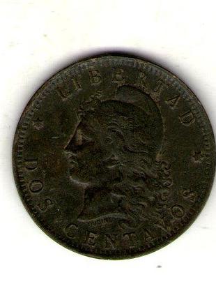 97 2 сентаво, 1890 год бронза, 10g, ø 30mm no1639