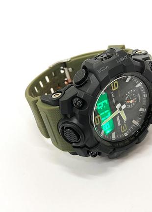 Часы наручные мужские skmei 1586ag army green, мужской армейский водостойкий тактический цвет: зеленый 2