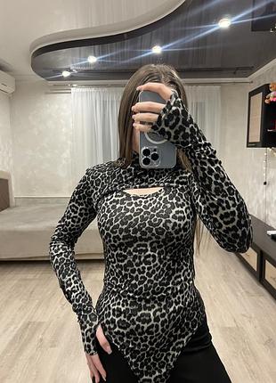 Боді+болеро леопард