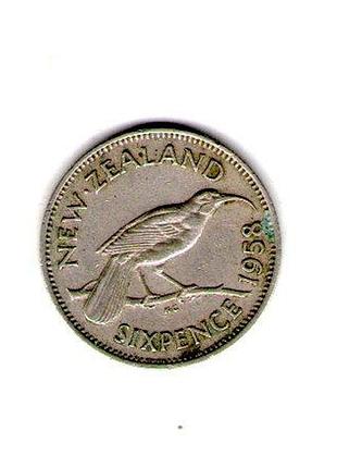 Новаяварийная королева елизавета ii 6 пенсов, 1958 год медно-никелевый сплав, 2.83g, ø 19.3mm no230