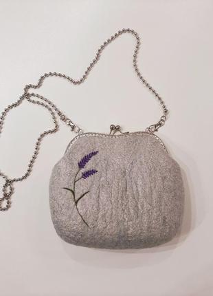 Сумочка валяне з вовни, сумка клатч.
