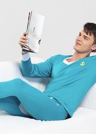 Термобелье спортивное superbody комплект белья зимний бирюзового цвета натуральный хлопковый набор на зиму xl