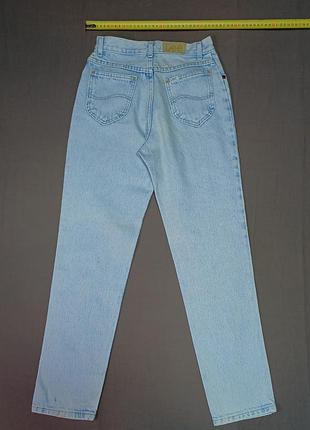 Талия 66 сm vintage 80s lee size 14 reg. size 26x28,5 голубых джинсы made in Ausa кожаный патч