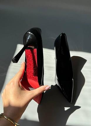 Накладной платеж ❤ лакированные праздничные туфли лодочки лодочки с красной подошвой и стразами