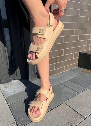 Жіночі літні сандалі/босоніжки ch@ n₴l sandals beige