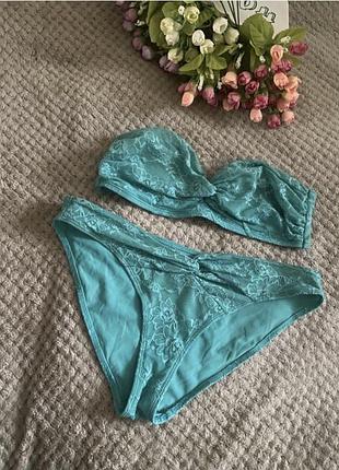 Купальник зеленый h&amp;m 12/40/l