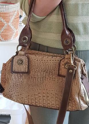 Шкіряна сумка рептилія assa hand bags кожаная сумка анималистический принт