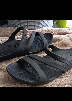 Шлепанцы шлепки кроксы crocs swiftwater sandal w10 черные 41