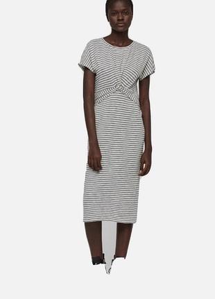 Платье в полоску миди коттоновое allsaints paloma