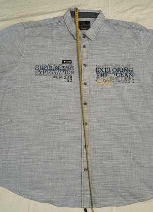 C&a canda cotton - велика чоловіча сорочка , короткий рукав,  стильна , морська - 5 xl