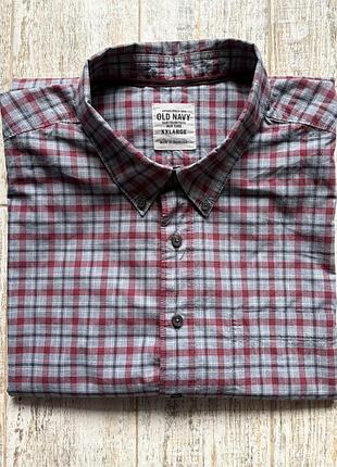 Чоловіча сорочка в клітинку old navy xxl (100% бавовна)