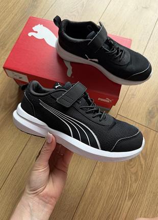 Дитячі літні кросівки чорні з сіткою пума puma оригінал на липучці для хлопчика 3c 34,5 21 22,5 см оригінал