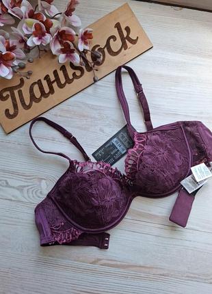 Кружевной бюст hunkemoller samra c&amp;s pp коллекция noir 70c