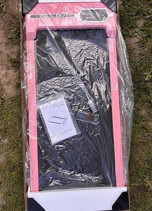 Електрична бігова доріжка dskeuzeew walking pad з регулюванням нахилу для дому та офісу, портативний тренажер для ходьби з lcd-дисплеєм (рожева)