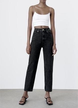 Zara чорні джинси mom 28р