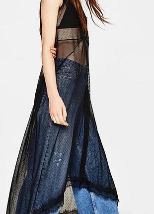Прозоре плаття в горох від zara
