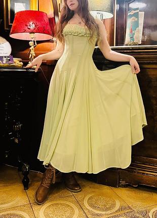 Шифована сукня ніжно-зелена s-xs