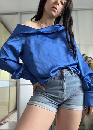 Блуза river island синя розмір l елегантний фасон ❤️ 260 гривень
