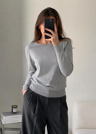 🤍 adagio seide & cashmere extrafein джемпер шелк кашемир m базовый серый