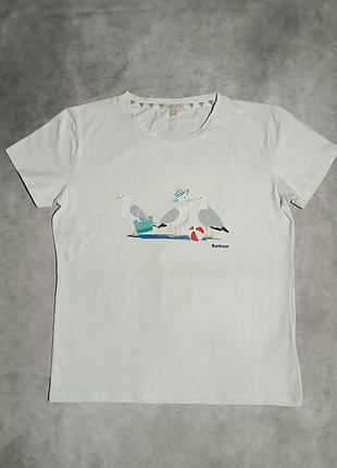 Женская футболка barbour pembrey tee размер л, белая
