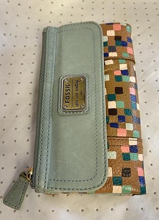 Кожаный кошелек fossil
